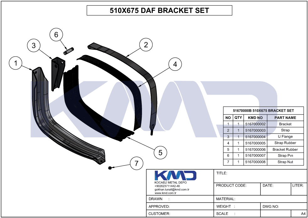 DAF TRUCK FUEL TANK BRACKET