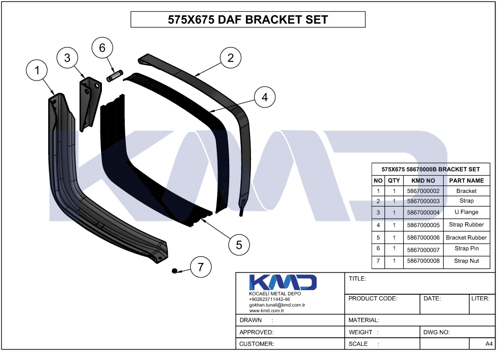 DAF TRUCK FUEL TANK BRACKET