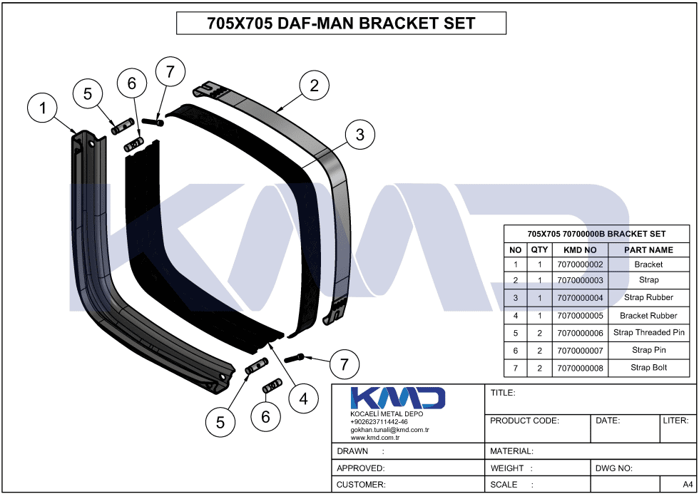 81974606057 MAN FUEL TANK BRACKET SET STRAP